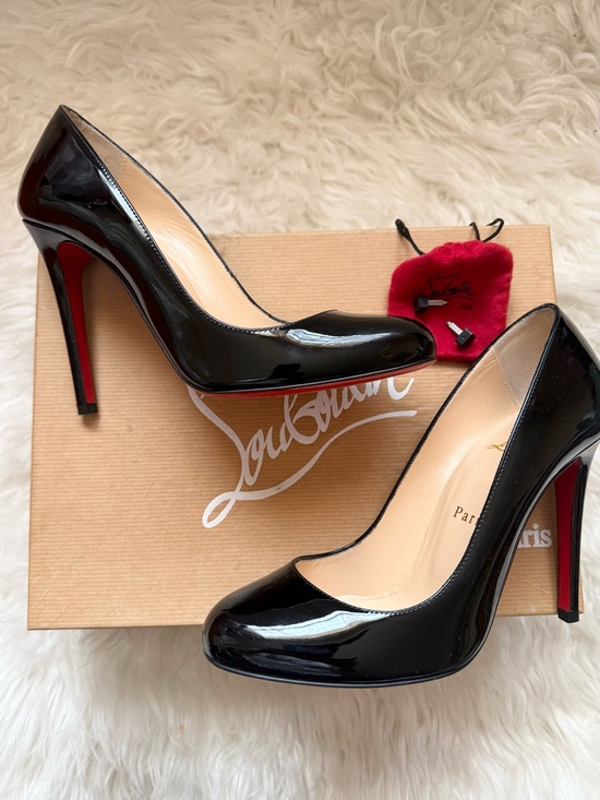 Christian Louboutin Shoes - Christian Louboutin Fifille 100 Patent Leather Heels Pumps in Black
